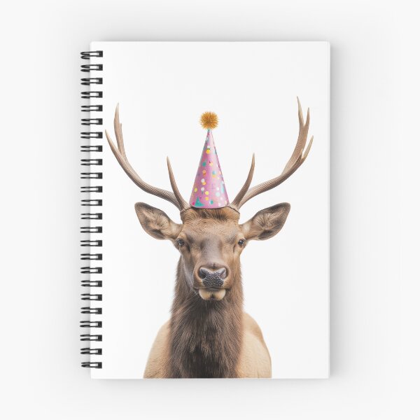 Item preview, Funny Elk Wearing Birthday Party Hat designed and sold by LazyOwlStore.