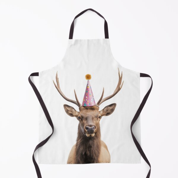 Item preview, Funny Elk Wearing Birthday Party Hat designed and sold by LazyOwlStore.