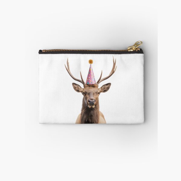 Item preview, Funny Elk Wearing Birthday Party Hat designed and sold by LazyOwlStore.