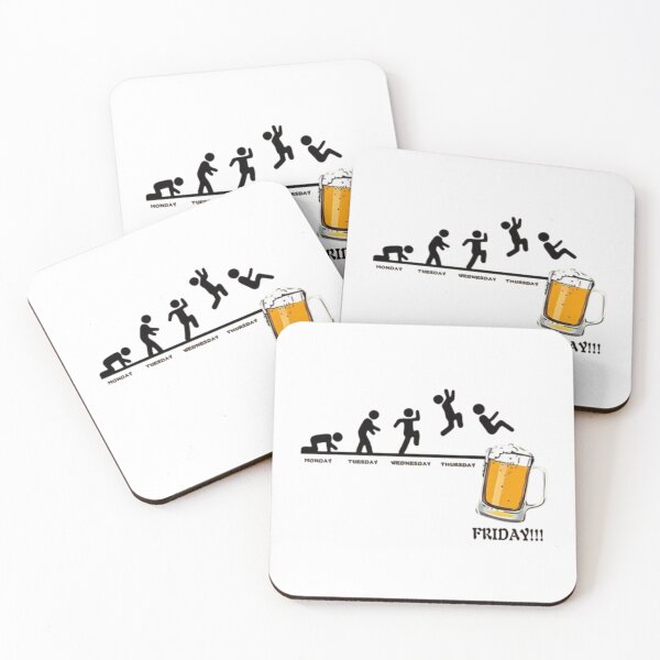 Item preview, TGIF Beer Mug T-Shirt – Funny Monday-to-Friday Workweek Evolution Tee designed and sold by Colorful-Garden.