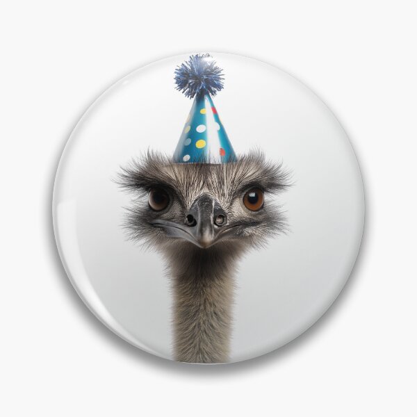 Item preview, Funny Emu Wearing Birthday Party Hat designed and sold by LazyOwlStore.