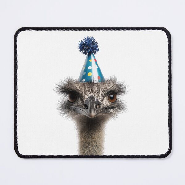 Item preview, Funny Emu Wearing Birthday Party Hat designed and sold by LazyOwlStore.