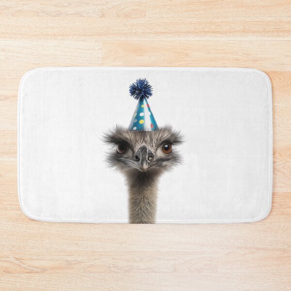 Item preview, Funny Emu Wearing Birthday Party Hat designed and sold by LazyOwlStore.