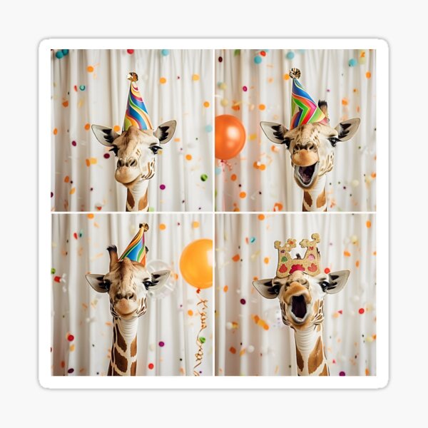 Item preview, Birthday Party Smiling Giraffe Celebration Photobooth designed and sold by RockFireMerch.