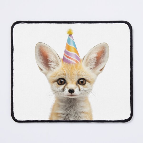 Item preview, Funny Fennec fox Wearing Birthday Party Hat designed and sold by LazyOwlStore.