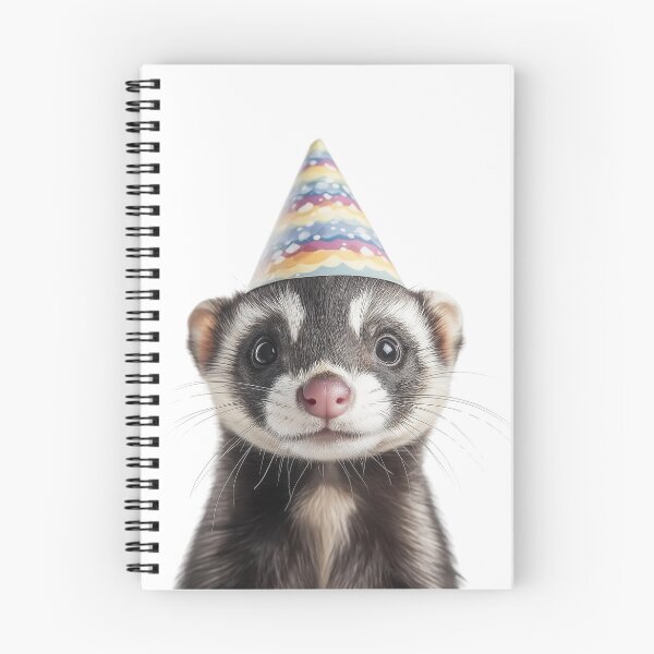 Item preview, Funny Ferret Wearing Birthday Party Hat designed and sold by LazyOwlStore.