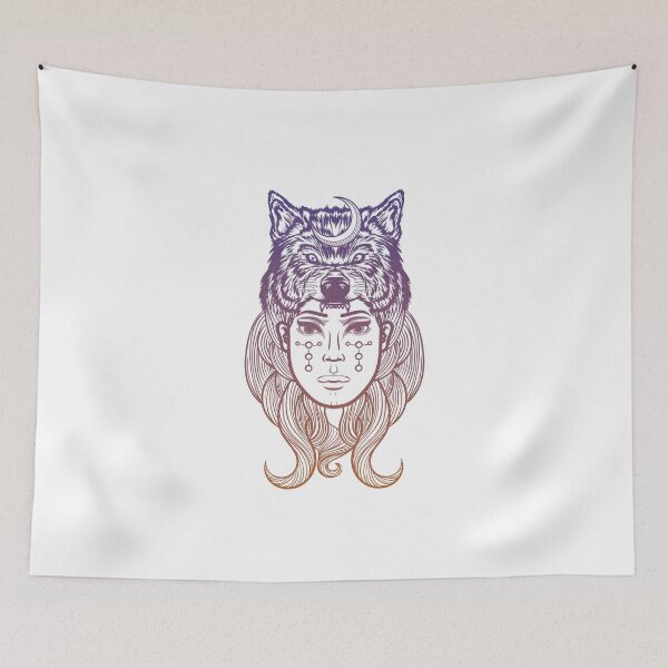 Item preview, Moon Wolf Goddess designed and sold by TheMoonlightShop.