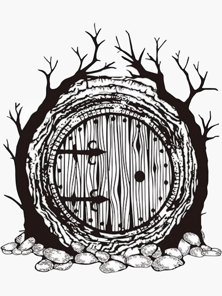 Thumbnail 3 of 3, Sticker, Hobbit Hole - The Lord of the Rings designed and sold by MatthijsDefour.