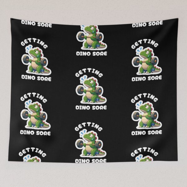 Item preview, Getting Dino Sore: Funny Dinosaur Gym Design for Fitness Lovers designed and sold by Psycho-Crazy.