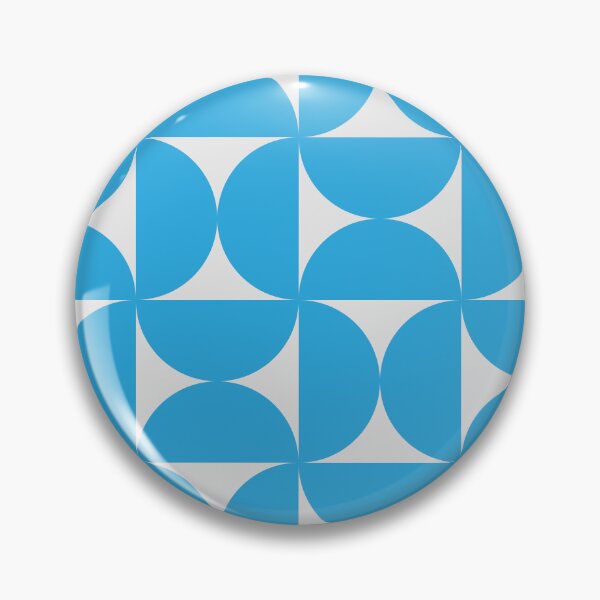 Item preview,  Minimalist Mid Century Blue Half Circles Pattern on White  designed and sold by Yasminepatterns .
