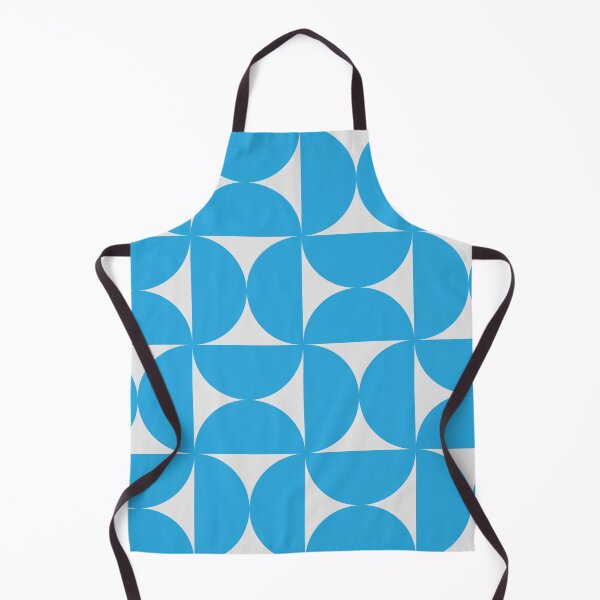 Item preview,  Minimalist Mid Century Blue Half Circles Pattern on White  designed and sold by Yasminepatterns .