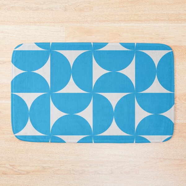 Item preview,  Minimalist Mid Century Blue Half Circles Pattern on White  designed and sold by Yasminepatterns .