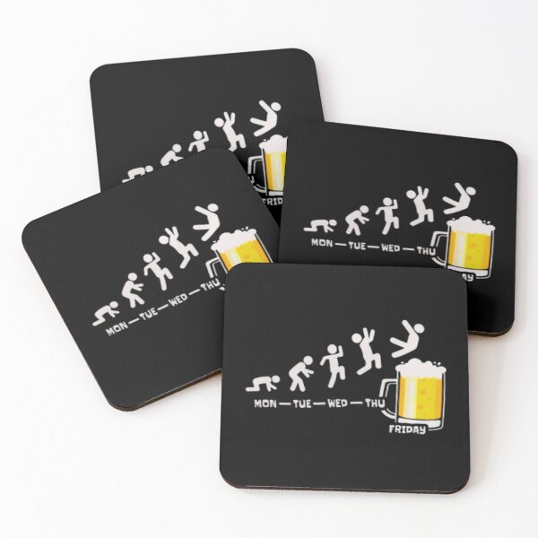 Item preview, TGIF Beer Mug T-Shirt – Funny Monday-to-Friday Workweek Evolution Tee designed and sold by Colorful-Garden.