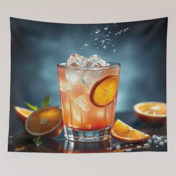 Item preview, An atmospheric drink artwork – a hyper-realistic cocktail with detailed ice crystals designed and sold by FotoworldEdel.