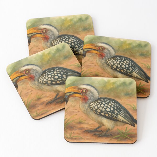 Item preview, Southern Yellow-Billed Hornbill with Beetle – Wildlife Moment from South Africa designed and sold by Eye-Beauty.