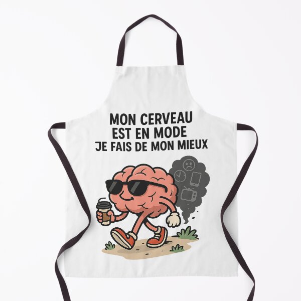 Aperçu de l'œuvre Cerveau Cartoon Motivation – "Je fais de mon mieux" créée et vendue par Youthinkai.