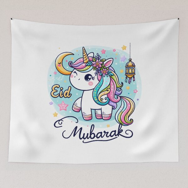 Item preview, Eid Mubarak for kids and Mom Girls Eid Mubarak Unicorn  designed and sold by NUMAcreations.