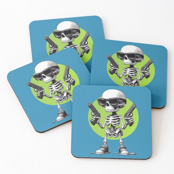 Item preview, Cool Cartoon Skeleton with Guns & Sunglasses | Edgy Funny Skull  designed and sold by Cree8if.