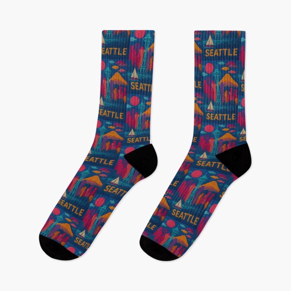 Item preview, Seattle Skyline Cityscape with Space Needle and Mount Rainier designed and sold by TheTrendsDesk.
