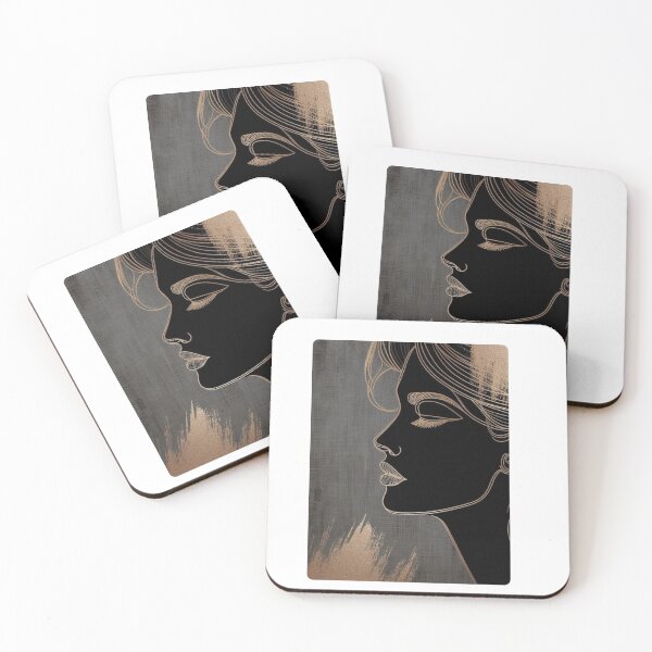 Item preview, Abstract Woman’s Face – AI Artwork with Elegant Gold Line Accents for Stylish Clothing and Accessories for Women & Girls designed and sold by knalpot-design.