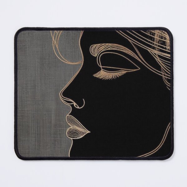 Item preview, Abstract Woman’s Face – AI Artwork with Elegant Gold Line Accents for Stylish Clothing and Accessories for Women & Girls designed and sold by knalpot-design.