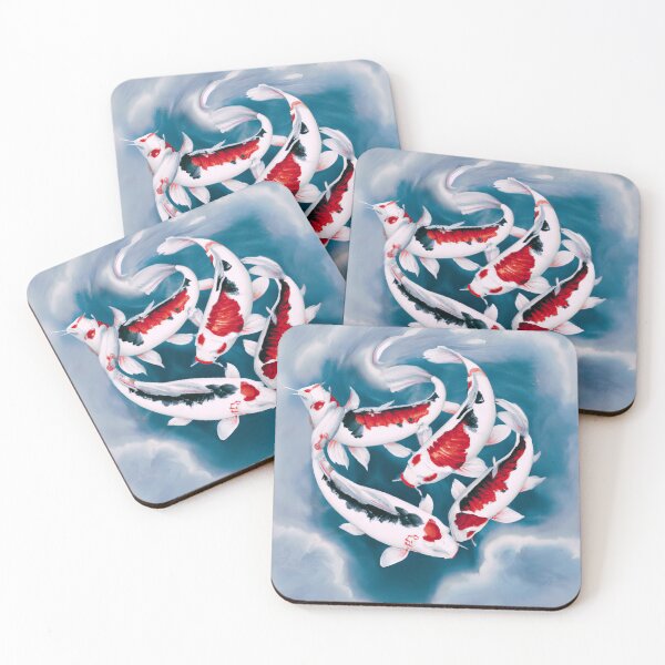 Item preview, japanese Koi Fishes in water mist designed and sold by MerryCrown.