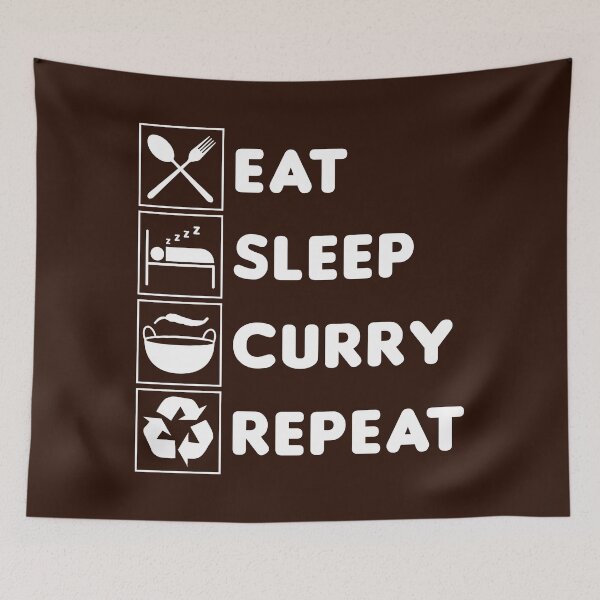 Item preview, Eat Sleep Curry Repeat Funny Quote designed and sold by HotHibiscus.