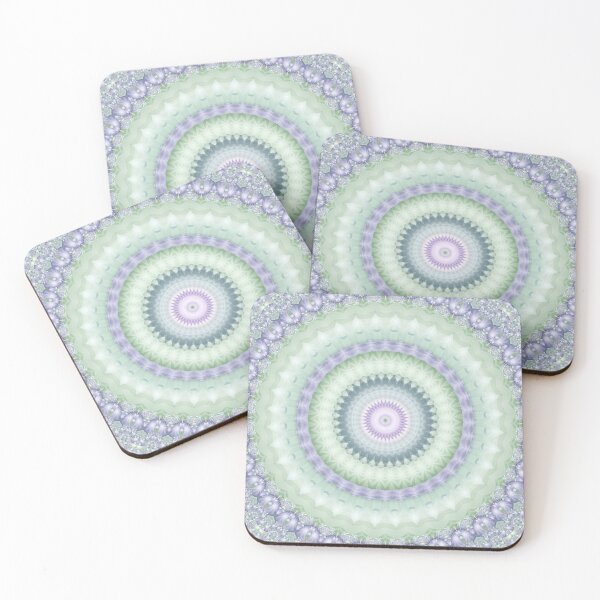 Item preview, Heirloom Mandala in Pastel Green and Purple designed and sold by Kelly Dietrich Mandala & Fractal Art.