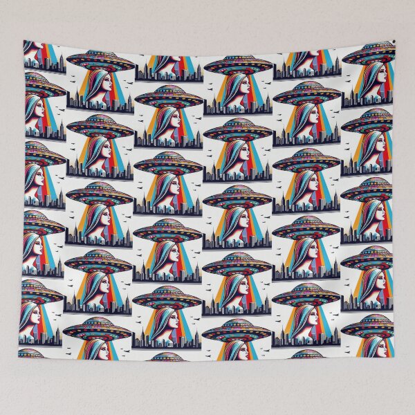 Item preview, pop art style  ufo and girl designed and sold by Dogandesighn.
