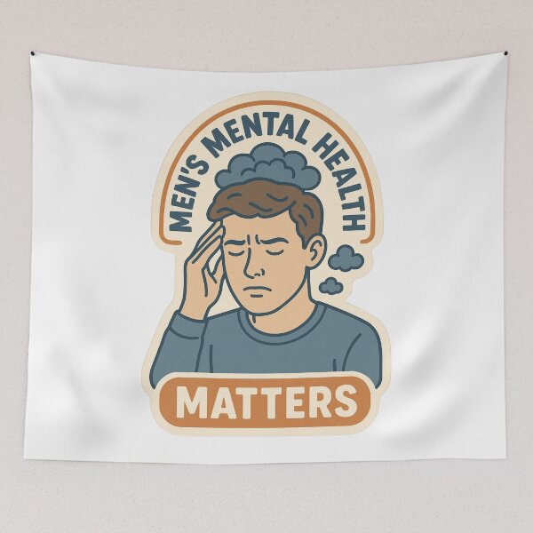Item preview, Men's Mental Health Sticker designed and sold by LookinFreshh.