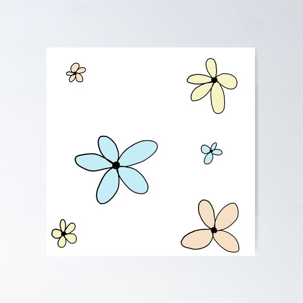 Item preview, Minimal yellow, blue and orange flowers - Ugly designs series designed and sold by Kyokosan98.