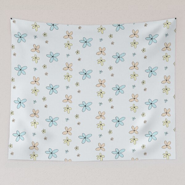 Item preview, Minimal yellow, blue and orange flowers - Ugly designs series designed and sold by Kyokosan98.