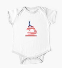 Patriotic American Flag Microscope Design One Piece - Short Sleeve