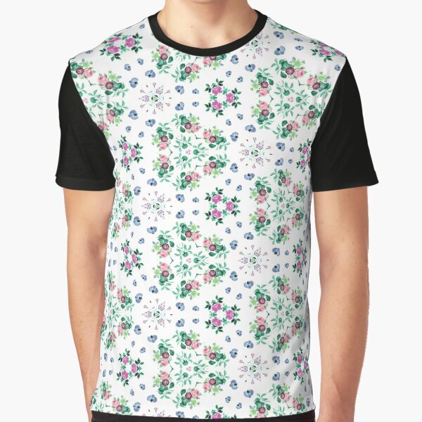 Women White T-shirt Design with Decorative Vine Floral Abstraction