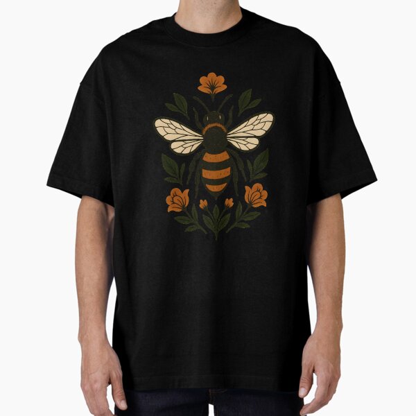 Item preview, Bee and flowers – nature illustration designed and sold by DroneDelirium.