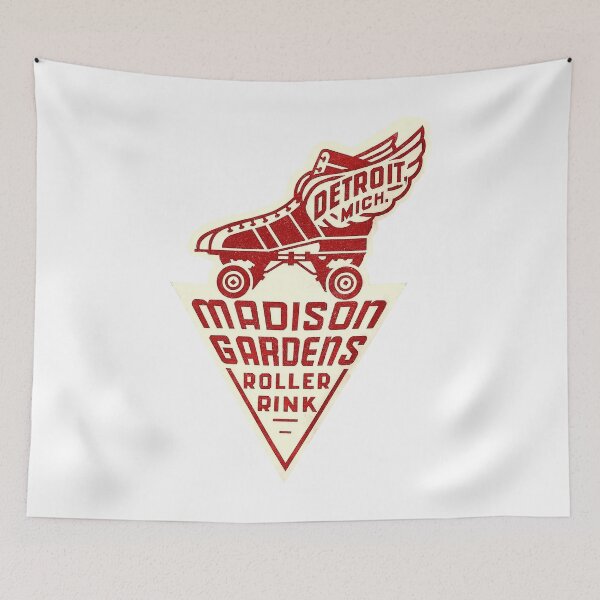 Item preview, Madison Gardens Roller Rink Detroit Michigan Roller Skating Rink Sticker Decal Label Design 2 designed and sold by tislord.