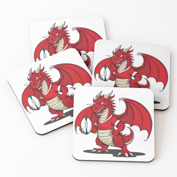 Item preview, Rugby Dragon Mascot – Fierce Red Beast of Wales with Ball designed and sold by RAA-Logo-Image.