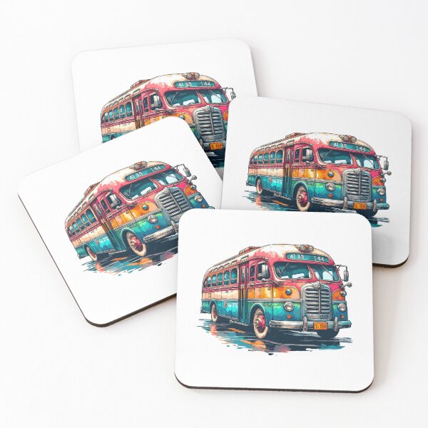 Item preview, Colorful Retro Bus Vibrant Illustration designed and sold by TeddieDean-shop.