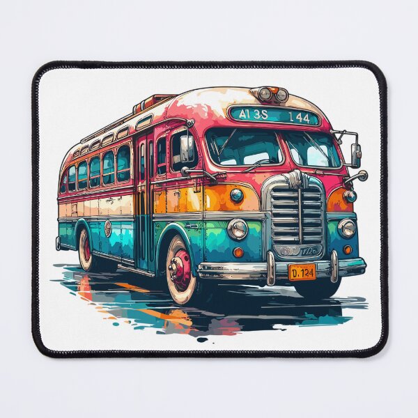 Item preview, Colorful Retro Bus Vibrant Illustration designed and sold by TeddieDean-shop.