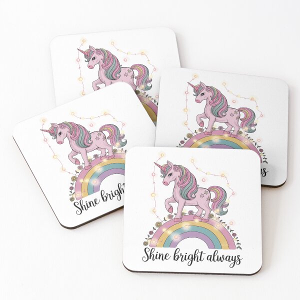 Item preview, Magical Pink Unicorn on Rainbow Shine Bright Always Fantasy designed and sold by Taans-Creation.