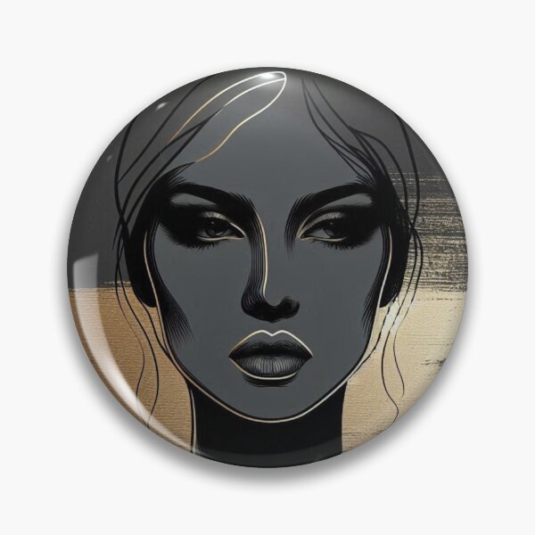 Item preview, Abstract Woman’s Face – AI Artwork with Elegant Gold Lines for Modern Clothing and Accessories for Women and Girls designed and sold by knalpot-design.