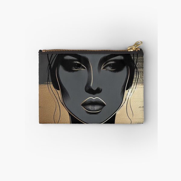 Item preview, Abstract Woman’s Face – AI Artwork with Elegant Gold Lines for Modern Clothing and Accessories for Women and Girls designed and sold by knalpot-design.