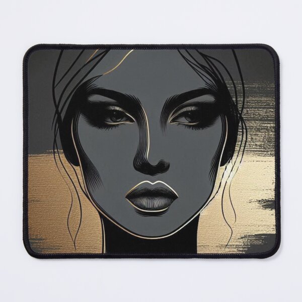 Item preview, Abstract Woman’s Face – AI Artwork with Elegant Gold Lines for Modern Clothing and Accessories for Women and Girls designed and sold by knalpot-design.