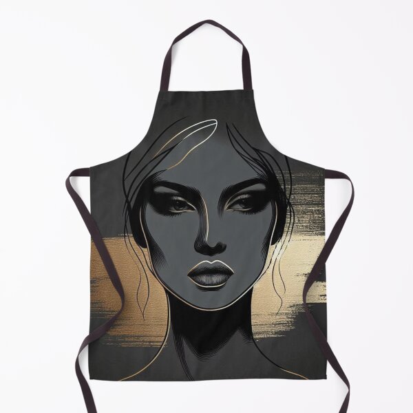 Item preview, Abstract Woman’s Face – AI Artwork with Elegant Gold Lines for Modern Clothing and Accessories for Women and Girls designed and sold by knalpot-design.