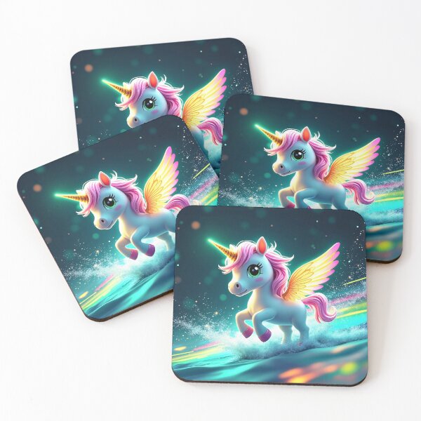 Item preview, Cute chibi style cartoon illustration of a winged unicorn designed and sold by mystiquelicorne.