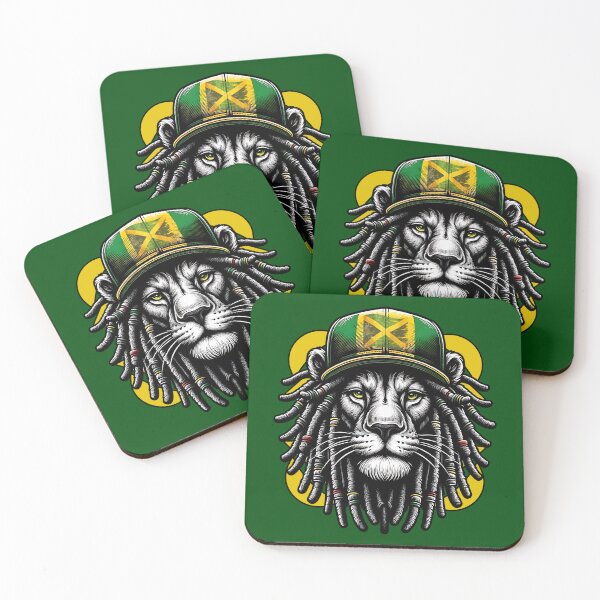 Aperçu de l'œuvre Casquette jamaïcaine Rasta Lion créée et vendue par SavvyEarth.