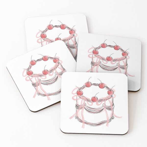 Item preview, Sweet Cake with Pink Ribbons and Cherries designed and sold by nuteling.