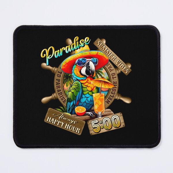Item preview, Always Happy Hour in Paradise It's 5 o'clock Parrot Summer Vibes designed and sold by MindWave THC.