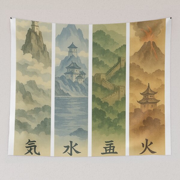 Item preview, Elemental Harmony – Air, Water, Earth, Fire designed and sold by PosiPrints.