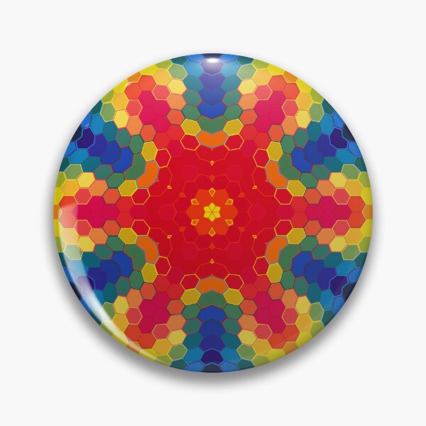Item preview, Hex Mandala Red Yellow and Blue designed and sold by WormholeOrbital.